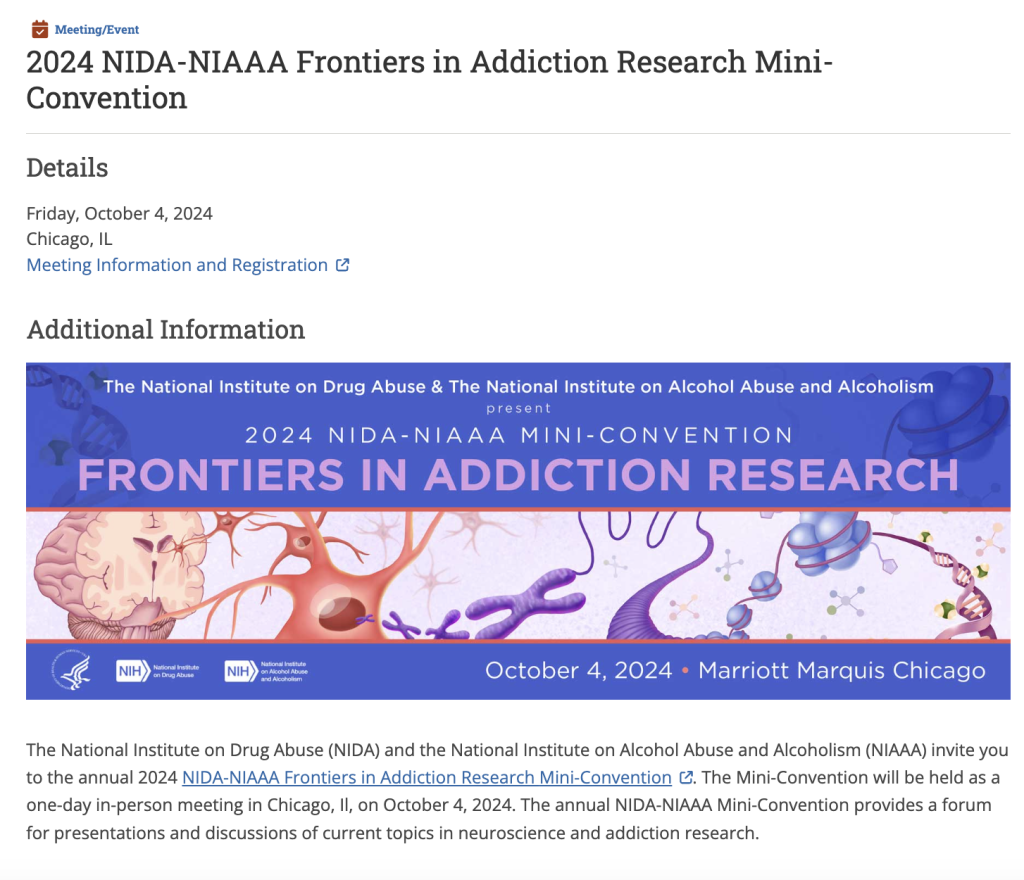 Dr. Schmidt Presented at the 2024 NIDA-NIAAA Frontiers in Addiction Research Mini-Convention